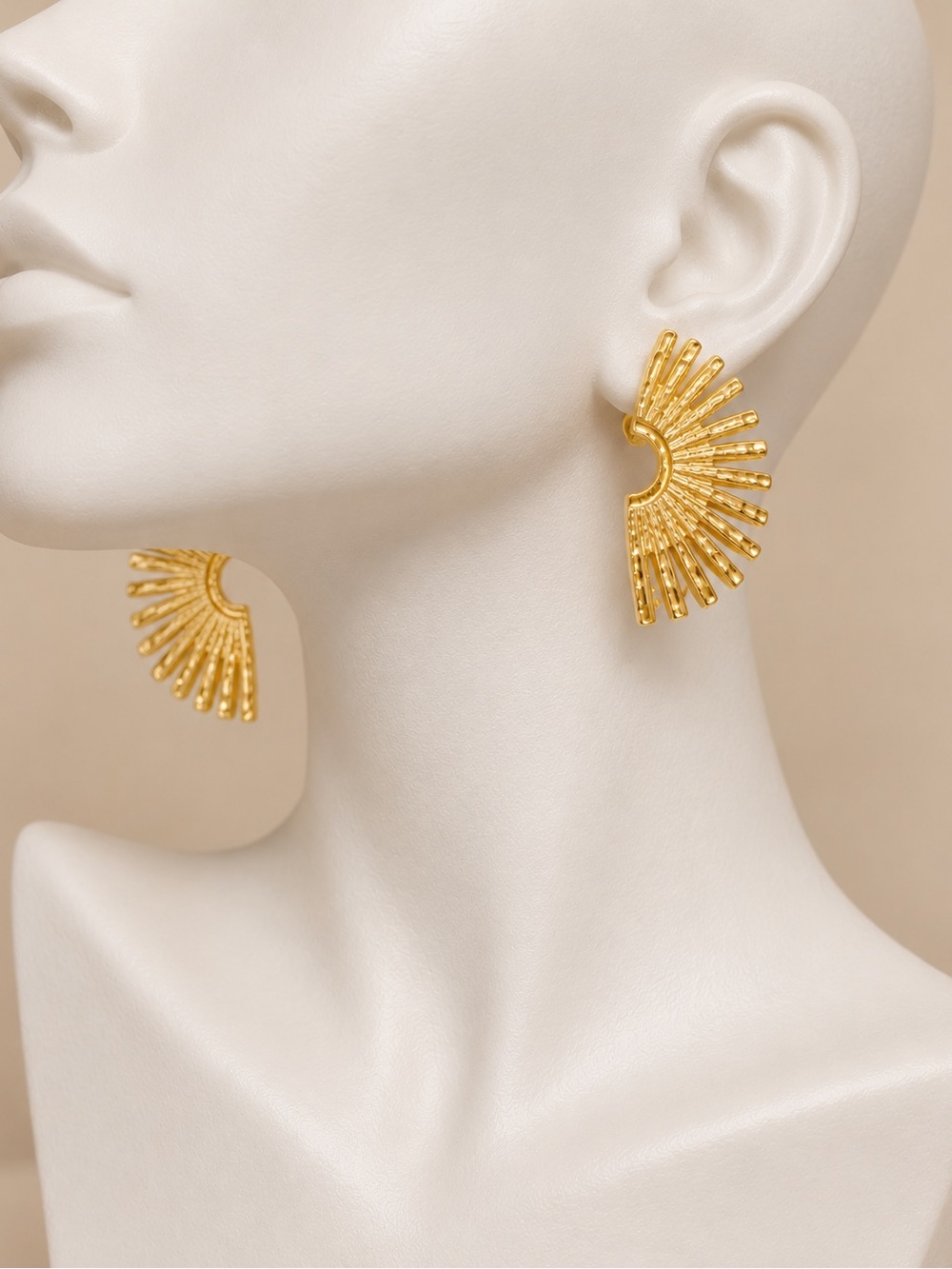 Radiant 18k Gold Plated Sunburst Earrings for Women